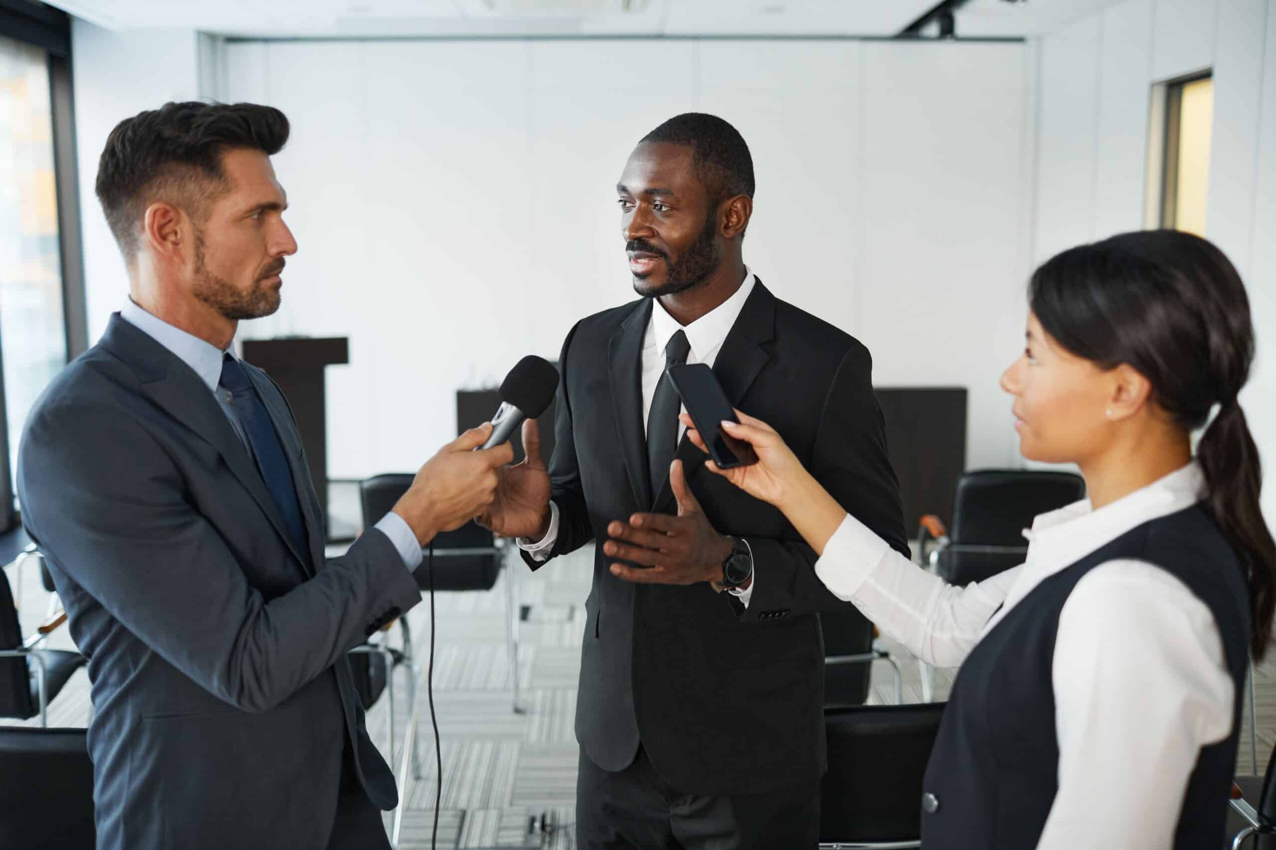 Public relations consultant leading a client strategy session, representing how to position and scale a premium PR consulting firm.