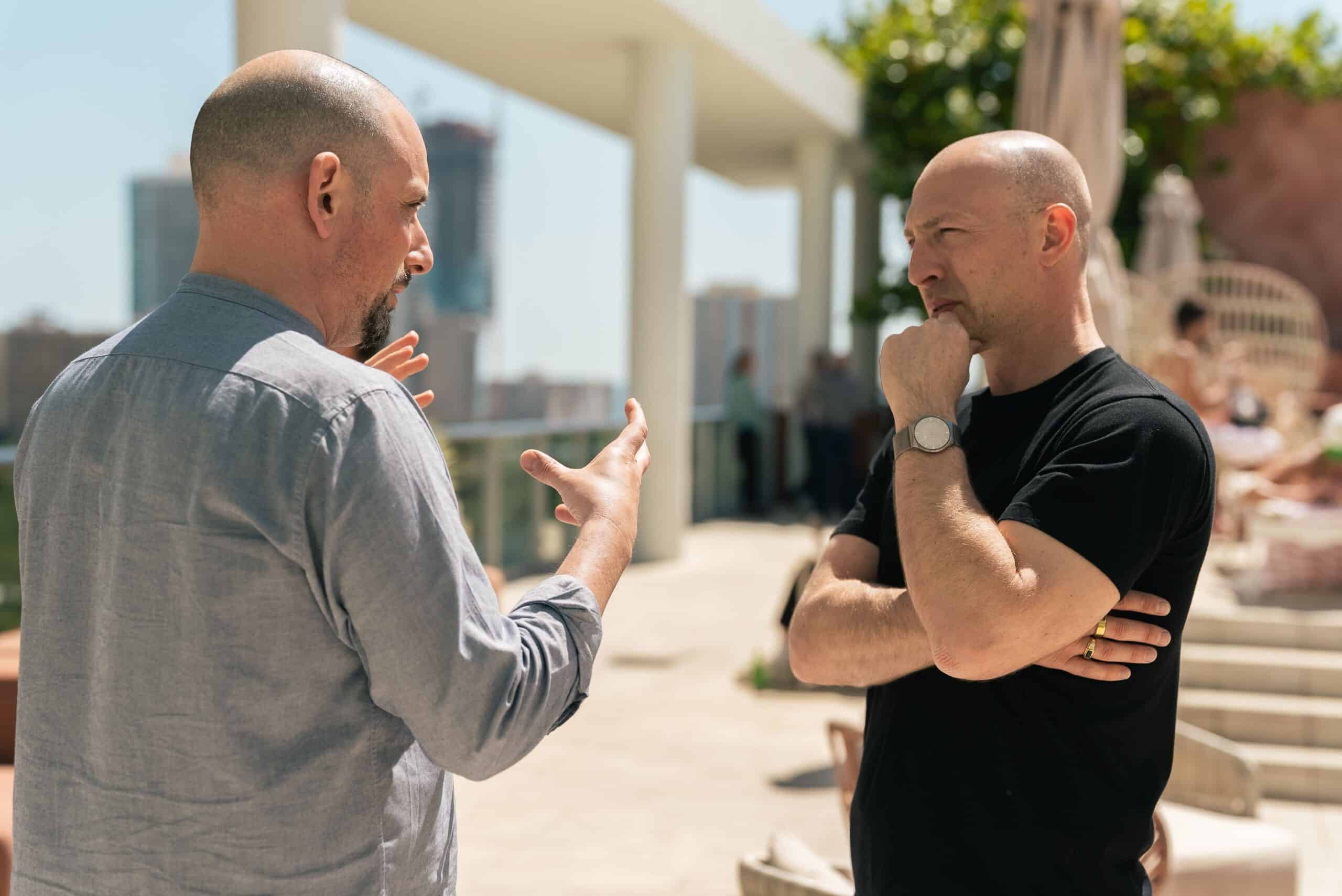 Mike Zipursky and Sam Zipursky strategizing at the Miami Consulting Success Mastermind Retreat